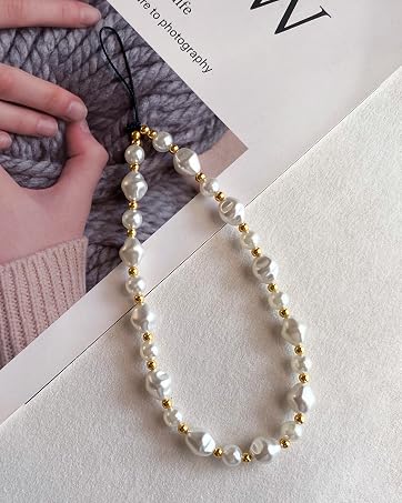 pearl phone charm strap
