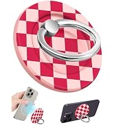 Lotadilo for Magnetic Phone Ring Holder Compatible with MagSafe for Women Girls - Cute PK Grid De...