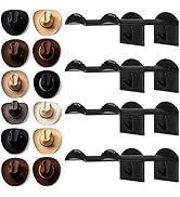 Dntorx 2.9 Inch Hat Hooks for Wall, 8 Pack Cowboy Hat Holder Wide Brimmed Hat Rack Organizer Stro...