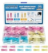 LIDUOLE Heat Shrink Spade Connectors Kit 22-16 16-14 12-10 AWG Male and Female Electrical Wire Co...