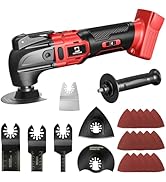 Cordless Oscillating Tool Compatible with Milwaukee 18V Battery, Brushless-Motor Tool with Auxili...