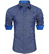 J.VER Men's Printed Dress Shirts Casual Long Sleeve Stylish Button Down Shirt