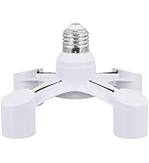 Light Bulb Socket Splitter,4 in 1 E26/E27 Multi Bulb Socker Adapter,Light Socket Splitter Convert...
