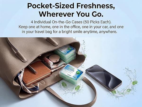 Portable travel floss case dispenser mini small pocket purse size cute daily oral care kit pack