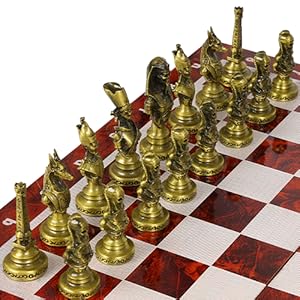 Large Egyptian Metal Chess Set for Adults