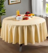 ZIMPLEWARE Premium Ivory Plastic Table Cloth Disposable (12 Pack) Round Tablecloth (84in) Party T...
