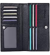 GOIACII Wallets for Women RFID Blocking Ultra Slim Leather Credit Card Holder Clutch