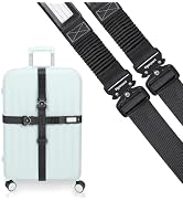 Vigorport Luggage Straps for Suitcases 2 Pack, Heavy Duty Metal Buckle Luggage Belt Strap, TSA Ap...