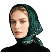Rcrawica Women's Sparkle Crystal Square Scarf,27.5 * 27.5 Inches | Classic Rhinestone Floral Sati...