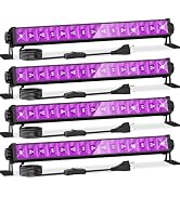 4 Pack LED 42W Black Lights, Blacklight Bars with Plug+Switch+6ft Cord, Light Up 24x24ftx4, Black...