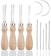 TLKKUE 4 Sizes Leather Edge Skiving Beveler Tools, Wide Leather Craft Edge Beveler Tool Kit Leath...