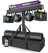 Telbum DJ Lights Stand for Parties - Professional 5in1 LED DJ Lighting System with Stand, DMX512,...