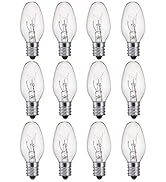WokHok 7 Watt Night Light Bulbs and Salt Lamps Replacement Bulbs,C7/7 Watt/120 V/45 Lumen,E12 Can...