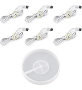 Actvty Round Display Base Silicone Mold with 6Pcs Led Light for Resin Casting, USB Powered for La...