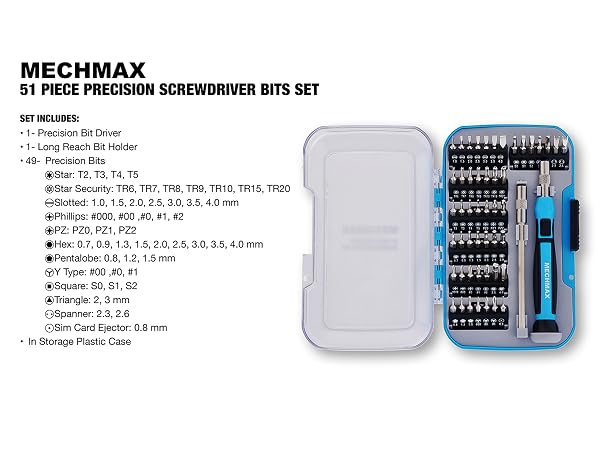 51 pc precision screwdriver bits set