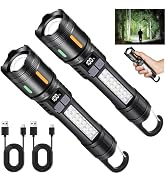 Ciwuzxs Rechargeable LED Flashlights High Lumens 3000LM Super Bright Tactical Flashlight with Cob...