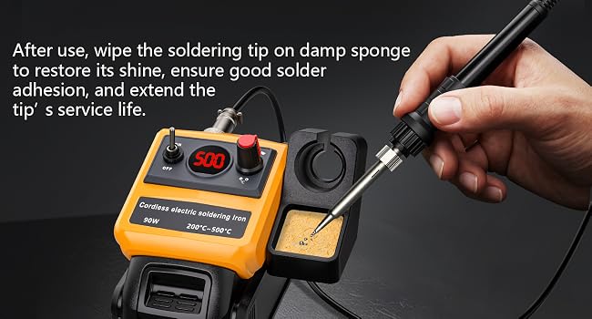 Replace t12 soldering station, wipe the soldering iron tip when finish