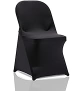 bricia 12 PCS Black Stretch Spandex Folding Chair Slipcovers, Dining Room Chair Covers Stretch Ch...