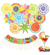 50 PACK Drink Umbrellas - Assorted Styles Cocktail Umbrellas for Drinks, Paper Mini Umbrella for ...