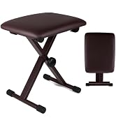 5 CORE Keyboard Bench Pair X Style Piano Stool Thick Padded 12 to 18.5 inch Adjustable Keyboards ...