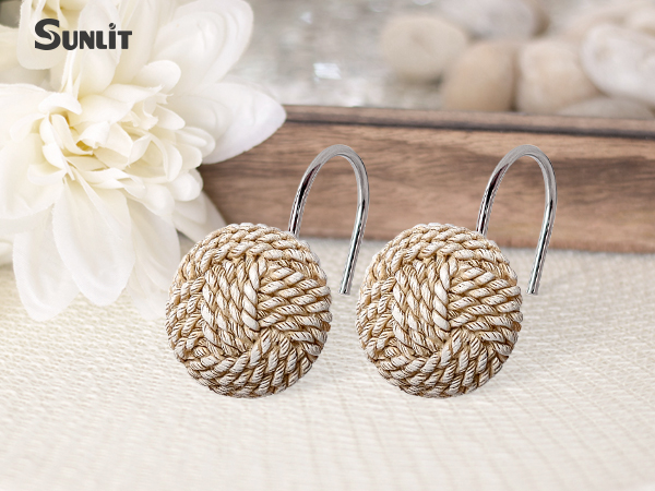 knot shower curtian hooks