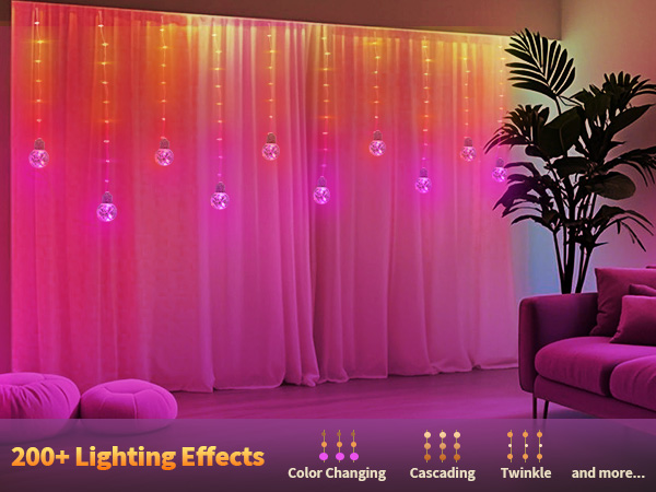 color changing curtain lights