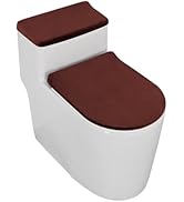 timecity Toilet Lid Cover Toilet Tank Cover Stretch Velvet Bathroom Toilet Lid Seat Cover Set Was...