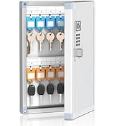 Lockbako 24 Slots Key Box Wall Mount with Code, Key Lock Box with Combination, Key Storage Box wi...