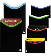 RFID Blocking Credit Card & Passport Sleeves (4 Long Side Credit Card & 2 Passport Protectors) – ...