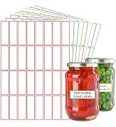 1024 Pcs Removable Food Labels, 1 x 3 Inch Write-On Colored Freezer Stickers, Waterproof Oilproof...
