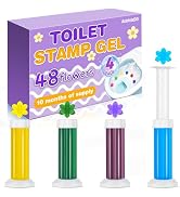 AstrivixDD 4 Pack Toilet Gel Stamp, 48 Stamps 4 Kinds Of Scent Toilet Bowl Cleaner Gel, Long-Last...