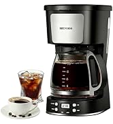 SECPOEDR 12 Cup Programmable Drip Coffee Maker, Auto Brew Coffee Machine | Keep Warm Plate,Remova...