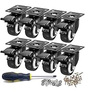 CLOATFET Heavy Duty Locking Caster Wheels with Brake, Non-Marking Swivel Casters Set for Cart & F...