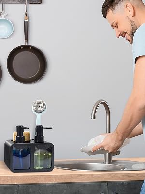 dual soap dispenser for kitchen sink
