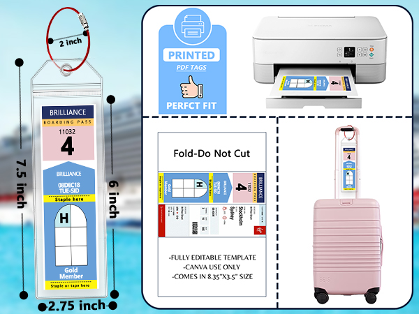 Fits Printed(Not Mailed) Royal Caribbean Cruise Ships & Tags for Cruises