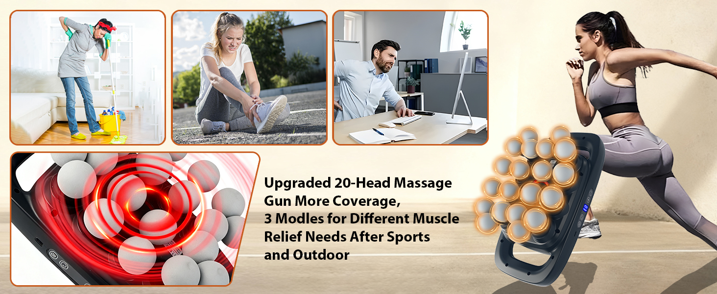 20 Head Massage Gun,massage gun deep tissue,16 Head Massager,16 head massage gun
