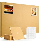 Woovio Bulletin Board, 48 x 36 inches Cork Board Alternative, 12 Pack Felt Pin Boards for Walls H...