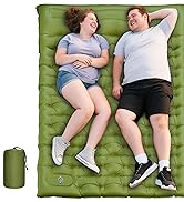 Double Sleeping Pad, Extra Thick 6 Inch Sleeping Pad for Camping 2 Person with Built-in Pillow & ...