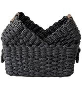 QingtuHome Paper rope Small Storage baskets for Organizing,Cute woven Little basket for Home,Shel...