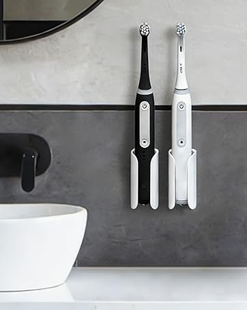 White electric toothbrush holder