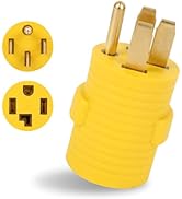 AQQHSAIN NEMA 14-50P to 14-30R Compact Adapter, 4 Prong 50 Amp Male Plug to 30 Amp Female Recepta...