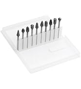 CAMWAY 10pcs Double Carbide Burrs 1/8" Shank - Die Grinder Carbide Bits Set, Rotary Tungsten Cutt...