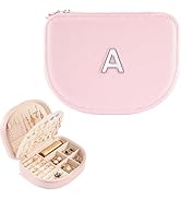 ProCase Personalized Travel Jewelry Case Organizer with Initial, Stocking Stuffers Monogrammed Sm...