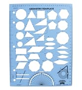 LEARNING ADVANTAGE Geometry Template - Sturdy Geometric Stencil to Draw 2D Shapes and Measure Ang...
