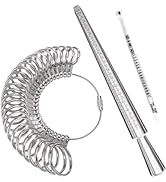 Meowoo Ring Sizer Measuring Tool Set, Ring Gauges with Finger Sizer Mandrel Ring Sizer Tools for ...