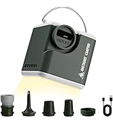 OneTigris Portable Air Pump for Inflatables,Mini Air Mattress Pump with Camping Light&2400 mAh Ba...