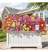 Alupssuc 32 Bundles Artificial Flowers for Outdoors Decoration, UV Resistant Silk Faux Daisy Flor...