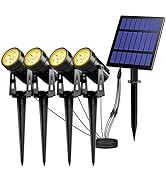 T-SUN Solar Spotlights, 4-in-1 Solar Landscape Spot Lights Outdoor Waterproof Auto ON/Off 5W Sepa...