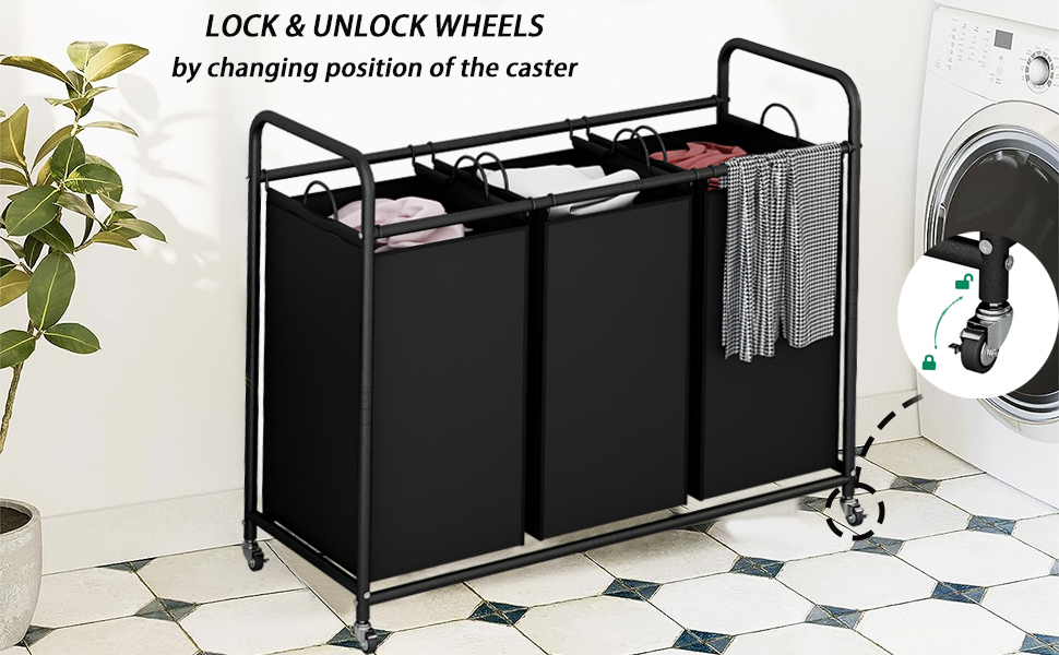 3 Bag Laundry Basket Sorter
