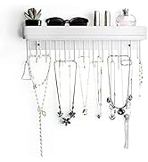 JACKCUBE DESIGN Hanging Jewelry Organizer Necklace Hanger Bracelet Holder Wall Mount Necklace Org...